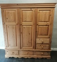 Quality triple size solid pine wardrobe with drawers