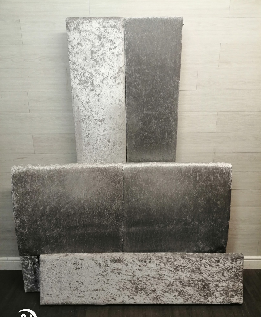 4ft6&quot; Crush Velevet Grey  Ottoman Bed Frame