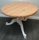 ROUND SOLID PINE  SHABBY CHIC WHITE PAINTED TABLE