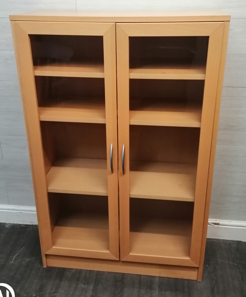 Neat glazed fronted display unit / bookcase