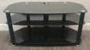 BLACK GLASS TV STAND