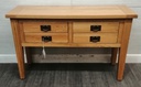 Oak Four Drawer Console Side Table