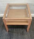 G Plan Square glass top washed oak coffee table