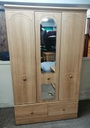 ALSTONS Cream  Triple Wardrobe with Mirror