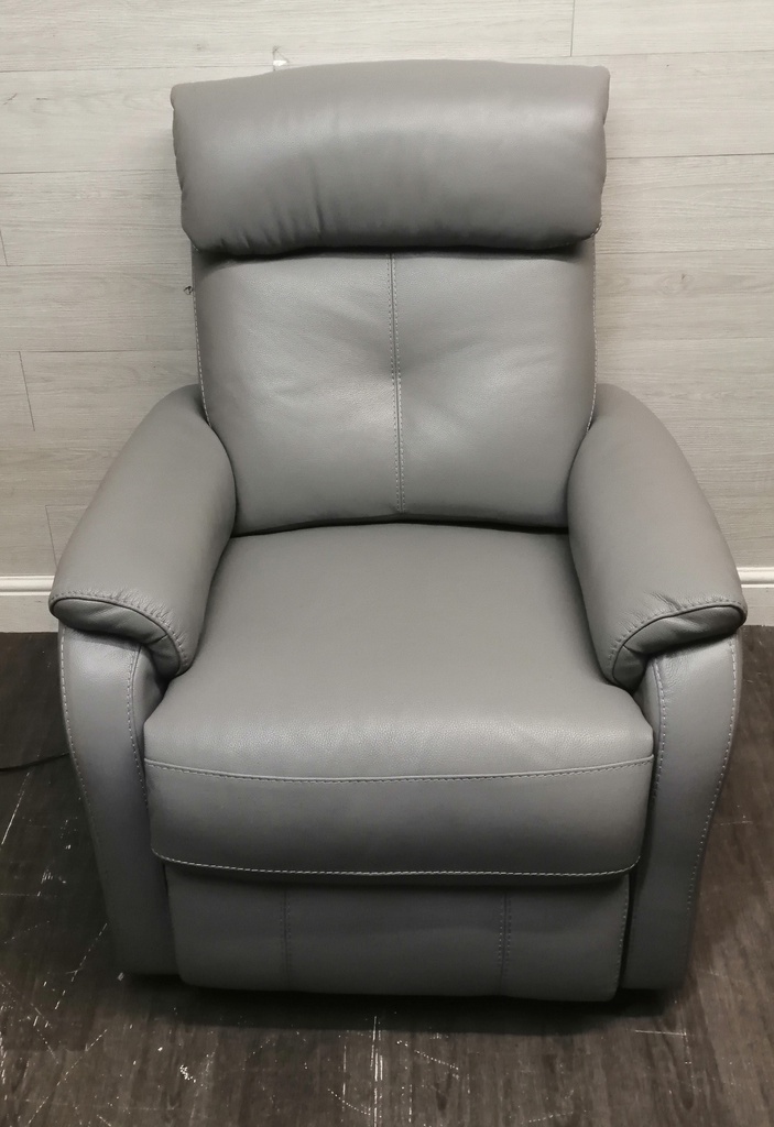 GREY LEATHER ELECTRIC RECLINER ARMCHAIR FROM JOHN LEWIS