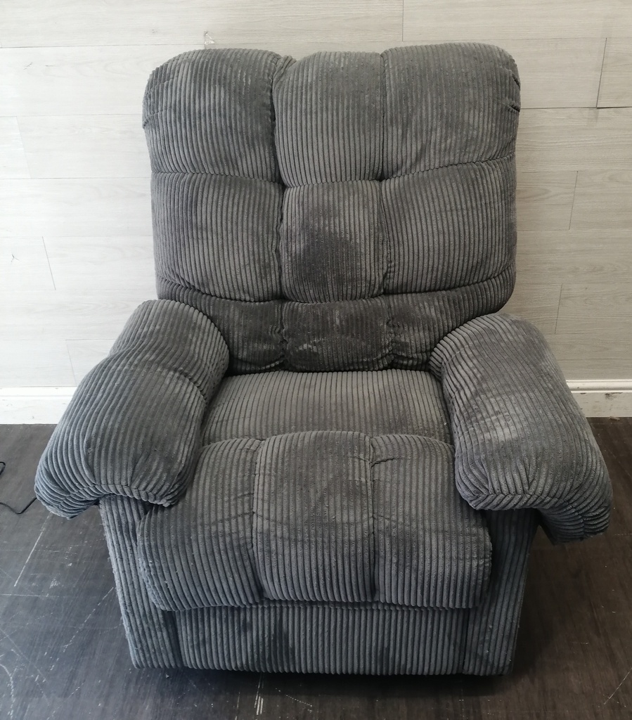 Grey electric recliner armchair