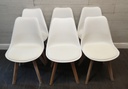 SET OF 6 MODERN WHITE EAMES STYLE CHAIRS