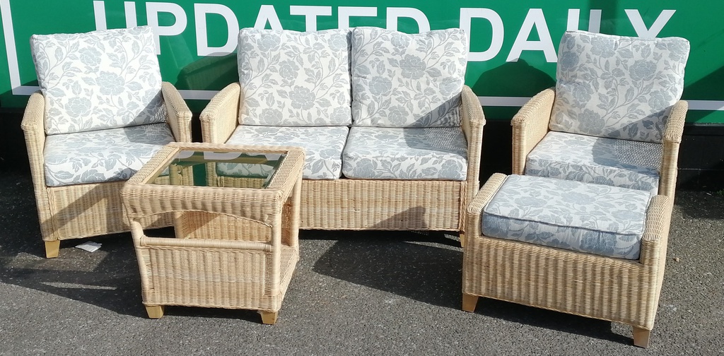 Lovely cane four peice suite