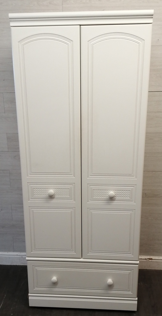 White ALSTONS Double Wardrobe with Drawer