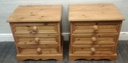 PAIR SOLID PINE THREE DRAWER BEDSIDES CHESTS