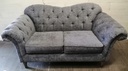 Grey Button Back Chesterfield Style Sofa