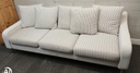Beige &amp; Brown Toned Three Seater Pillow Back Sofa
