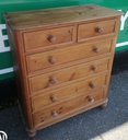 Solid pine six drawer chest