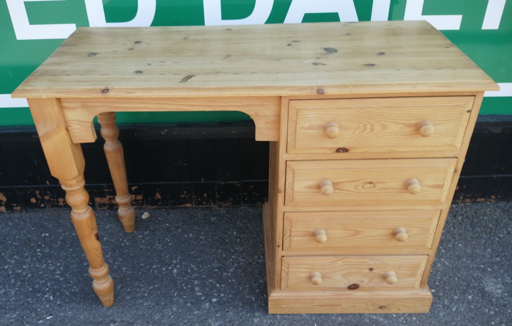 SOLID PINE FOUR DRAWER DESK / DRESSING TABLE