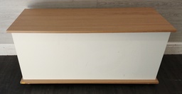 [HF16748] White and wood style blanket box