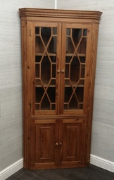 [HF16853] Part Glazed Solid Pine Corner Unit