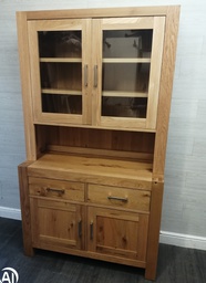 [HF16871] Lovely modern square block oak dresser display unit