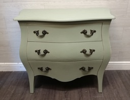 [HF16897] French Bombe Style painted three Drawer Chest