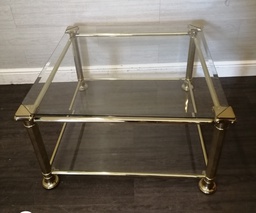 [HF16916] Stunning  glass hollywood style square coffee table