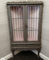 [HF16948] Stunning painted corner  glazed fronted display unit