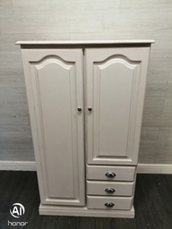 [HF17002] Grey painted shabby chic combi wardrobe