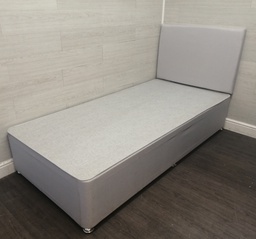 [HF17128] Grey 3ft divan &amp; headboard set