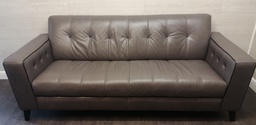 [HF17247] GREAT BUTTON BACK GREY SEATER LEATHER SOFA