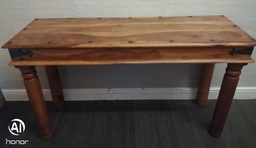 [HF17270] QUALITY  SHEESHAM WOOD CONSOLE TABLE
