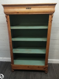 [HF17279] Lovely old french pine bookcase with drawer