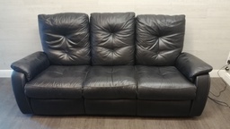 [HF17295] BLACK LEATHER RECLINER FOUR PEICE SUITE