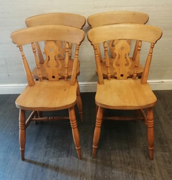 [HF17317] 4 X FIDDLE BACK DINING CHAIRS