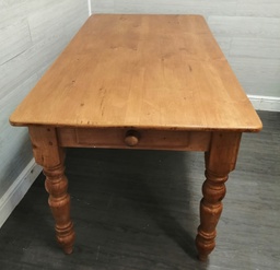 [HF17341] 5ft SOLID PINE DINING TABLE WITH DRAWER