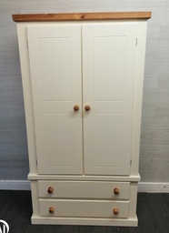 [HF17347] SHAKER STYLE CREAM WARDROBE WITH DRAWERS