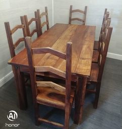 [HF17474] SHEESHAM DINING TABLE &amp; EIGHT CHAIR SET