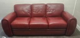 [HF17499] Deep red leather three peice suite