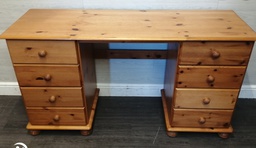 [HF17802] Pine Eight Drawer Dressing Table / Desk