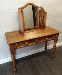 [HF17833] PINE DRESSING TABLE WITH MIRROR