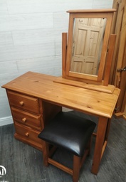 [HF17956] Solid pine dressing table set