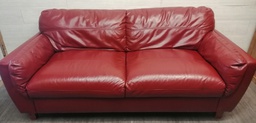 [HF17982] NEAT RED LEATHER SOFA
