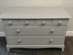 [HF18040] Painted Grey Six Drawer Stag Chest