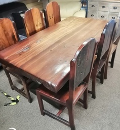 [HF18044] Quality Solid Wood Dining Table &amp; 6 Chairs