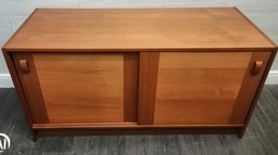 [HF18063] Parker Knoll Retro Teak Sliding Door Tv Unit/Cupboard
