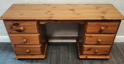 [HF18074] Pine Six Drawer Dressing Table / Desk