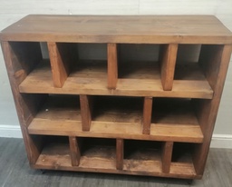 [HF18152] Rustic Wood Open Back Cube Bookcase / display unit