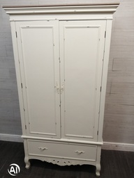 [HF18558] WHITE FRENCH STYLE NEAT DOUBLE WARDROBE