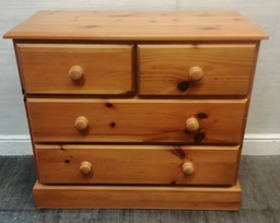 [HF18860] Solid pine four drawer chest