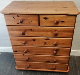 [HF19063] Classic seven drawer pine chest