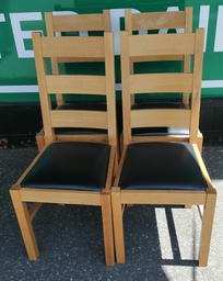 [HF19071] Quality set 4 x Oak Slat Back Dining Chairs