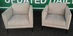 [HF19155] lovely modern designer cream armchairs