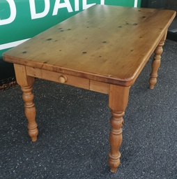 [HF19179] 5ft SOLID PINE DINING TABLE WITH DRAWER